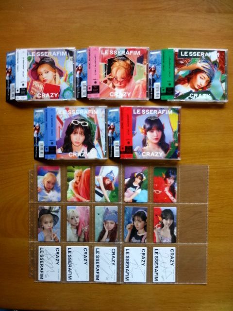 LESSERAFIM ルセラフィム / CRAZY ソロジャケット盤 CD 5種 + 封入カード 10種 + ユニバ特典 フォトカード 5種 コンプ / 送料360円