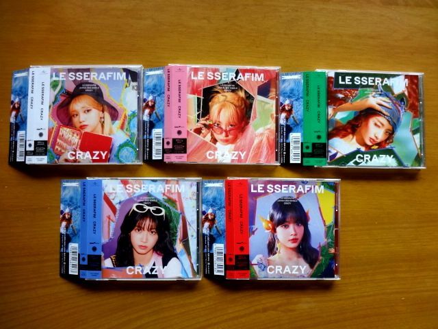 LESSERAFIM ルセラフィム / CRAZY ソロジャケット盤 CD 5種 + 封入カード 10種 + ユニバ特典 フォトカード 5種 コンプ / 送料360円