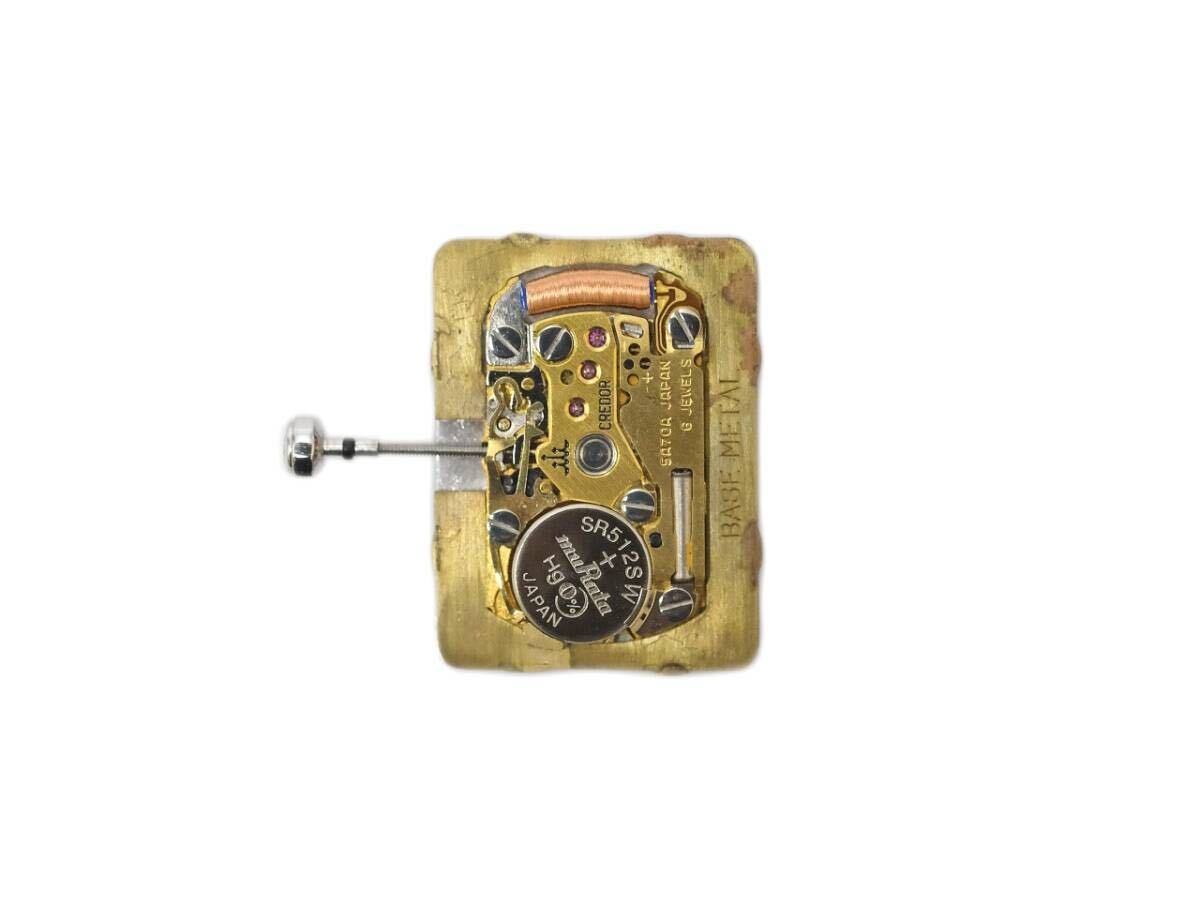 SEIKO クレドール ムーブメント QZ フルパヴェダイヤ文字盤 ダイヤ竜頭 Cal.5A70A 可動品 ガラス付_画像4