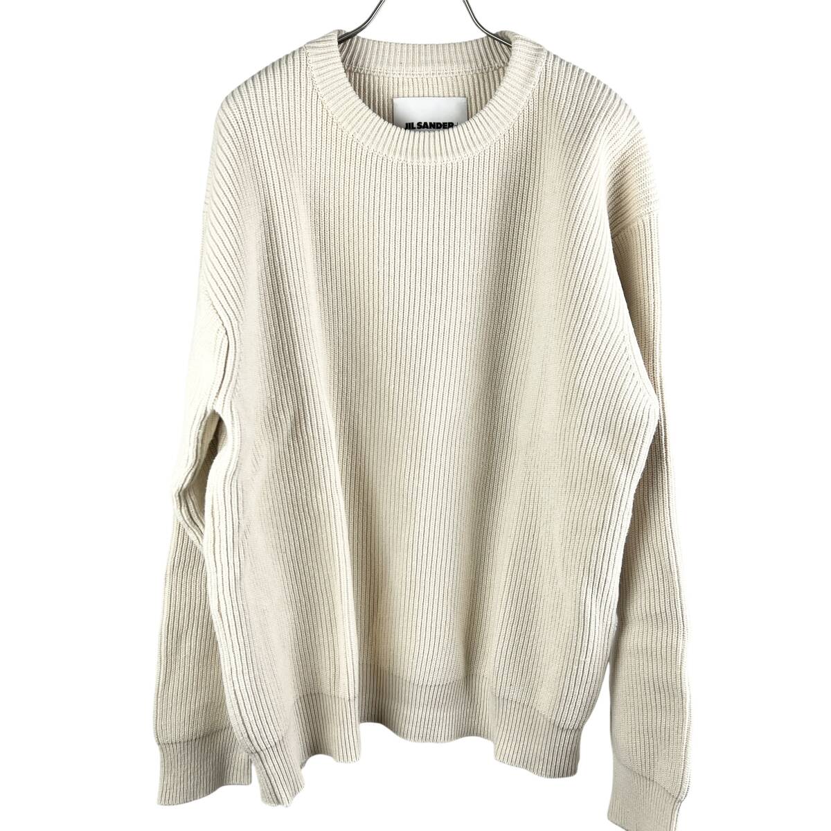 JILSANDER(ジルサンダー) PLUS COTTON CREWNECK KNIT TOPS (beige)