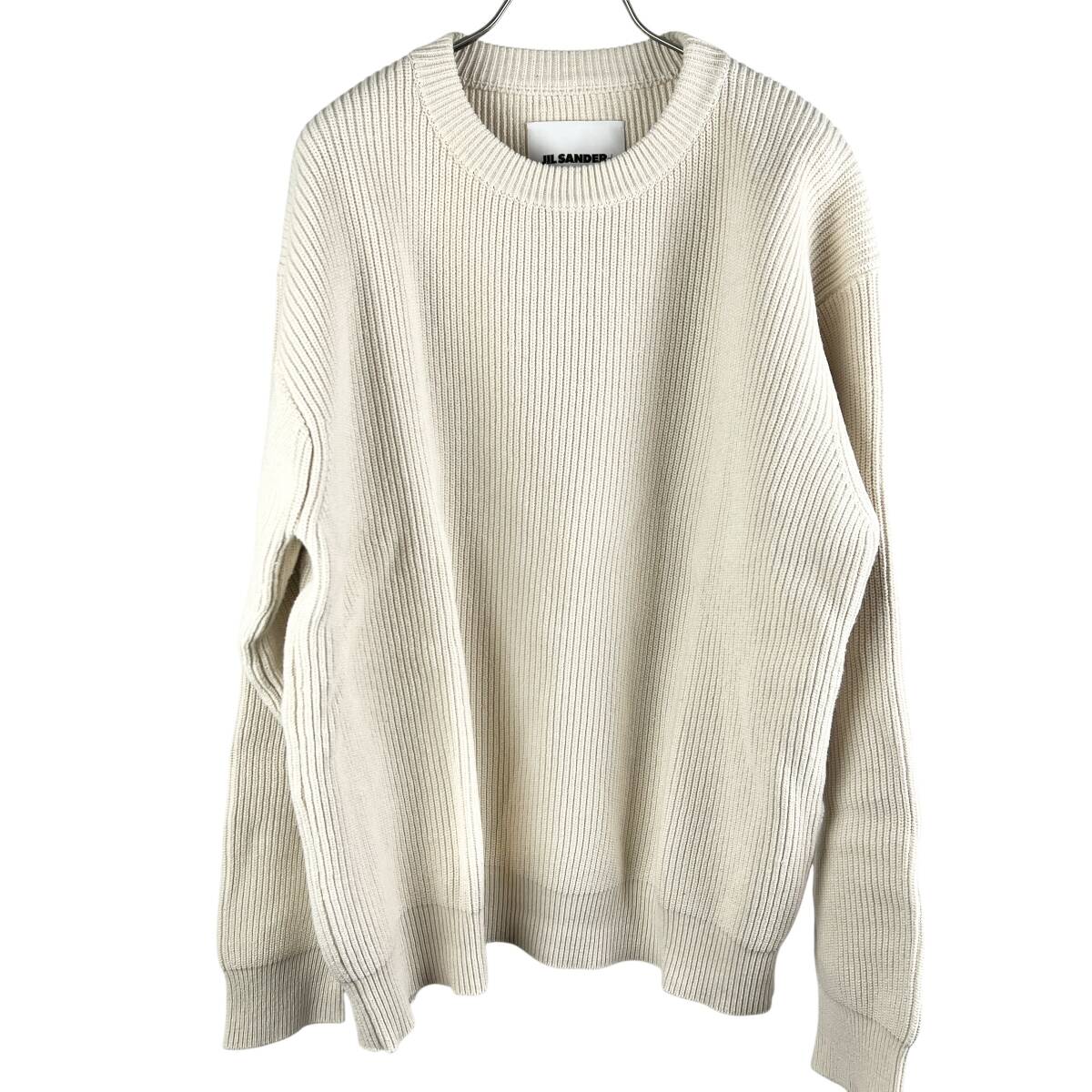 JILSANDER(ジルサンダー) PLUS COTTON CREWNECK KNIT TOPS (beige)