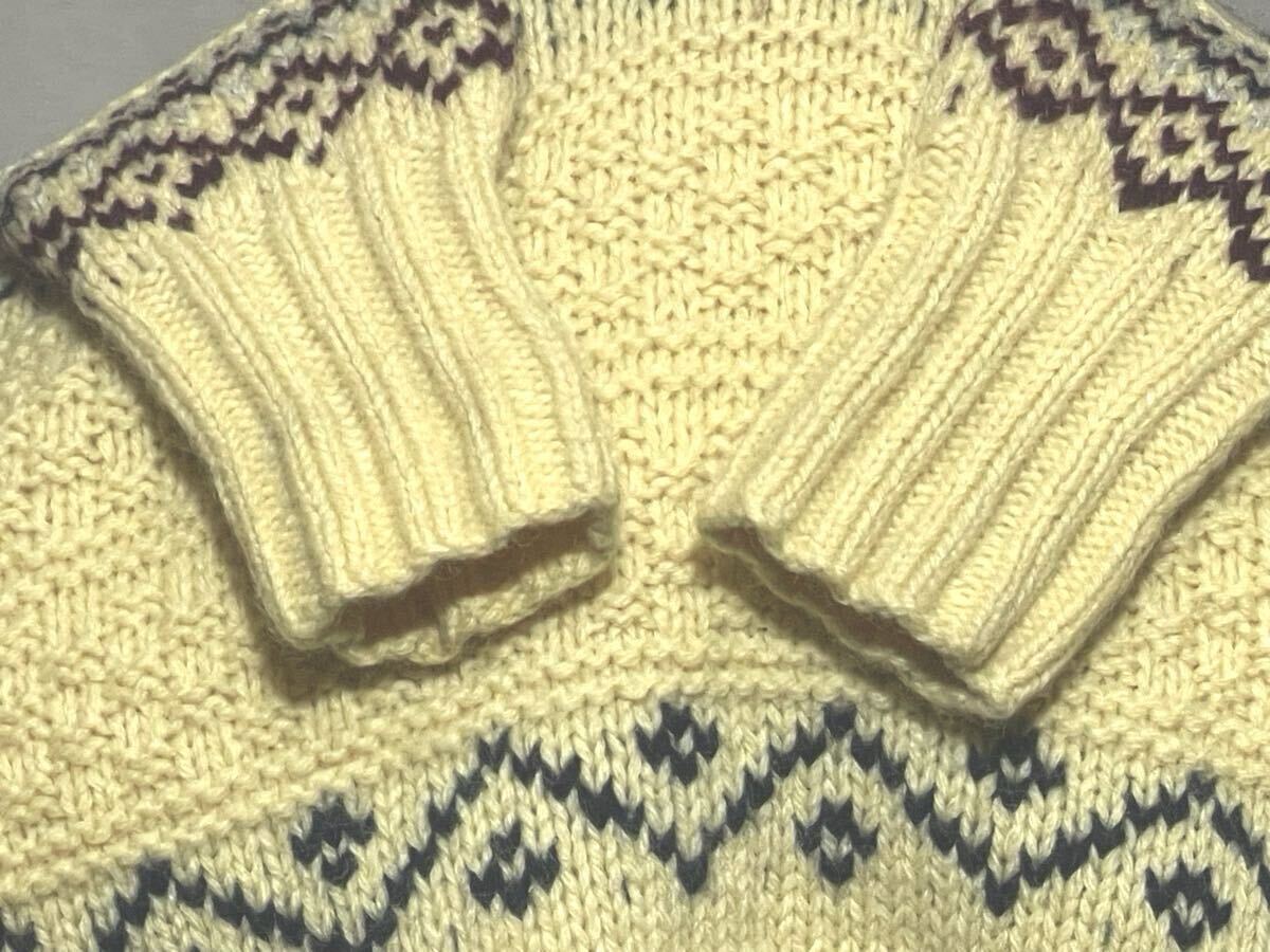 【Polo Ralph Lauren】ポロ ラルフローレン ハンドニット セーター 厚手 ローゲージ wool サイズM イエロー HAND KNIT _画像5