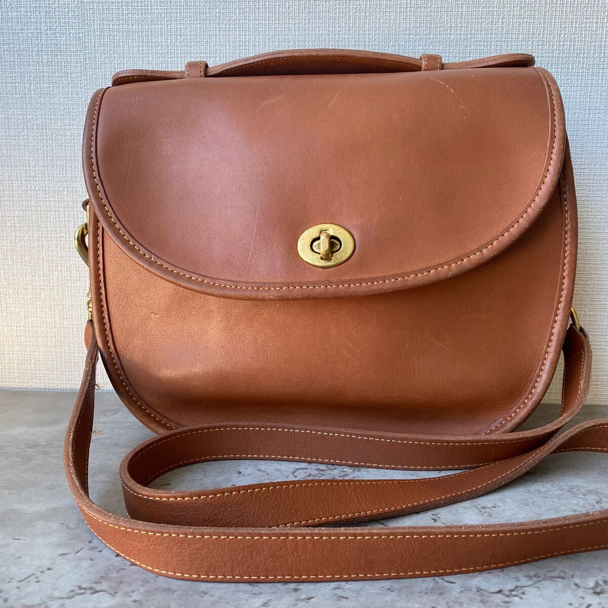 オールドコーチ　ショルダーバッグ 2way レザー　ブラウン　USA製 USA製 COACH オールドコーチ 2way レザー バッグ