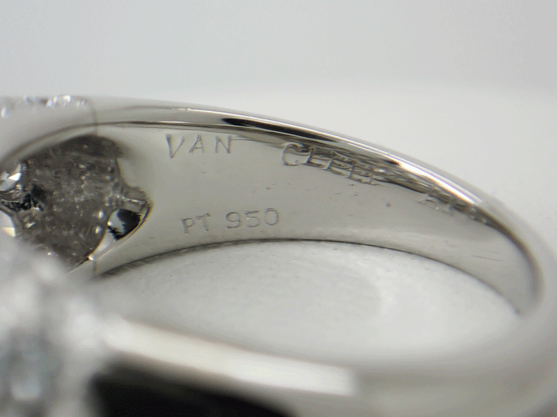 VCA ヴァンクリーフ＆アーペル 【VanCleef & Arpels】PT950 プラチナ ブール パヴェダイヤ リング #55 メーカー磨き済