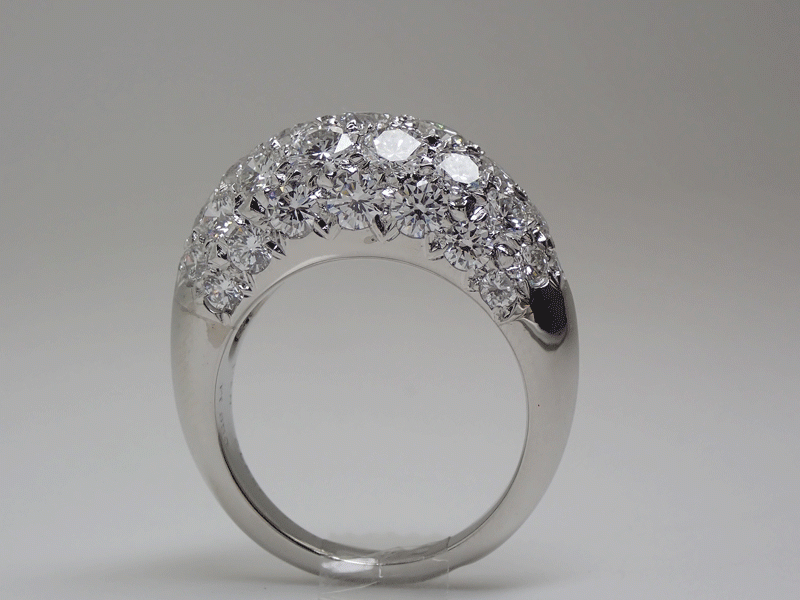 VCA ヴァンクリーフ＆アーペル 【VanCleef & Arpels】PT950 プラチナ ブール パヴェダイヤ リング #55 メーカー磨き済