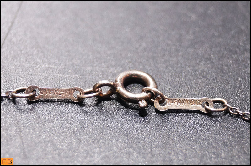 yf22-TIFFANY&CO ティファニー イニシャルネックレス シルバー 重量2g STERLING SPAIN アクセサリー 保存袋付き 箱付