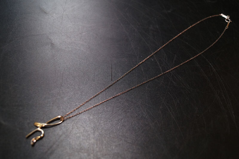 yf22-TIFFANY&CO ティファニー イニシャルネックレス シルバー 重量2g STERLING SPAIN アクセサリー 保存袋付き 箱付