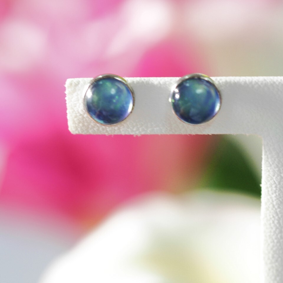 天然アクアマリン　SV　ピアス
