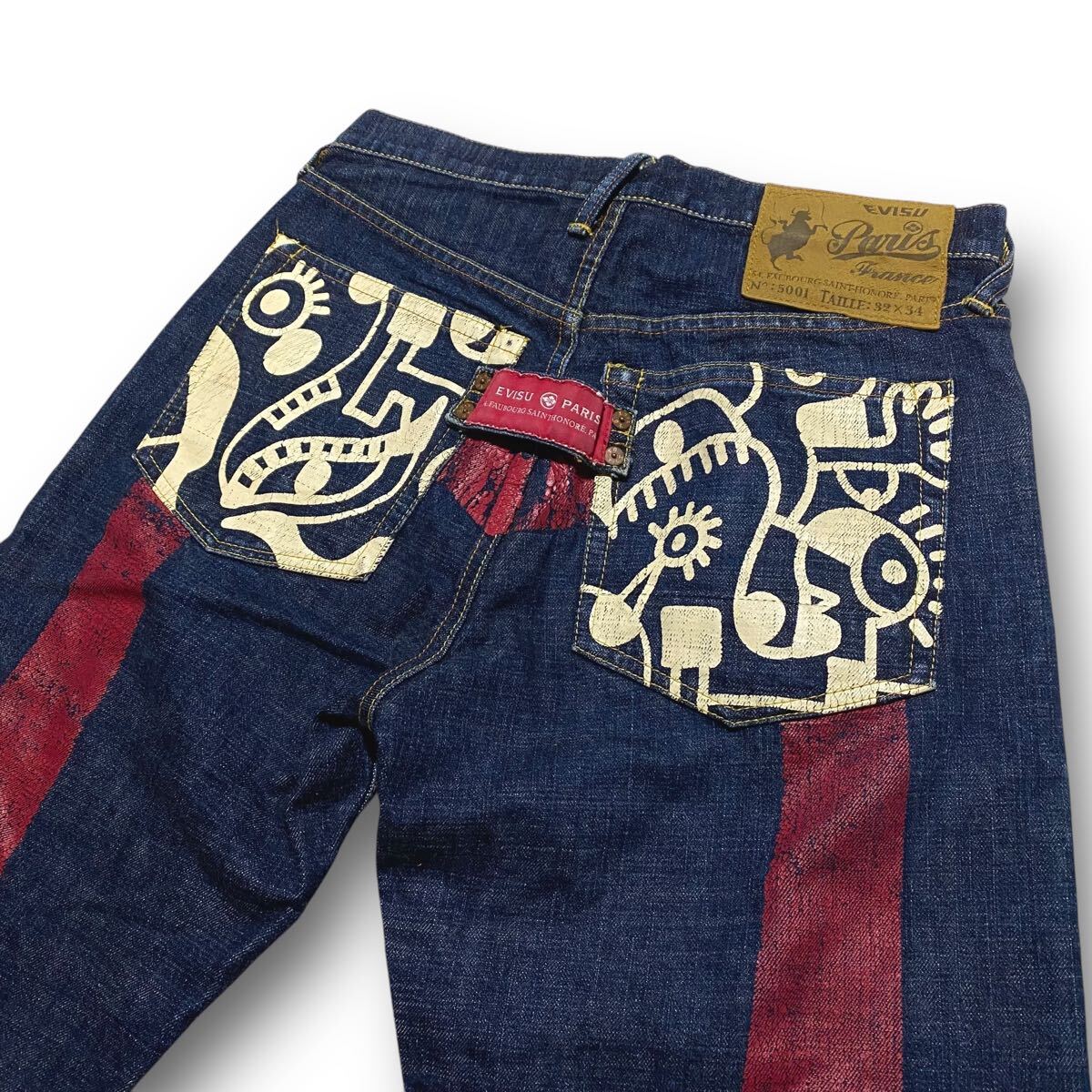 エヴィス EVISU Paris ピカソ 大黒 セルビッジ デニム パンツ エヴィス EVISU Paris ピカソ 大黒 セルビッジ デニム パンツ