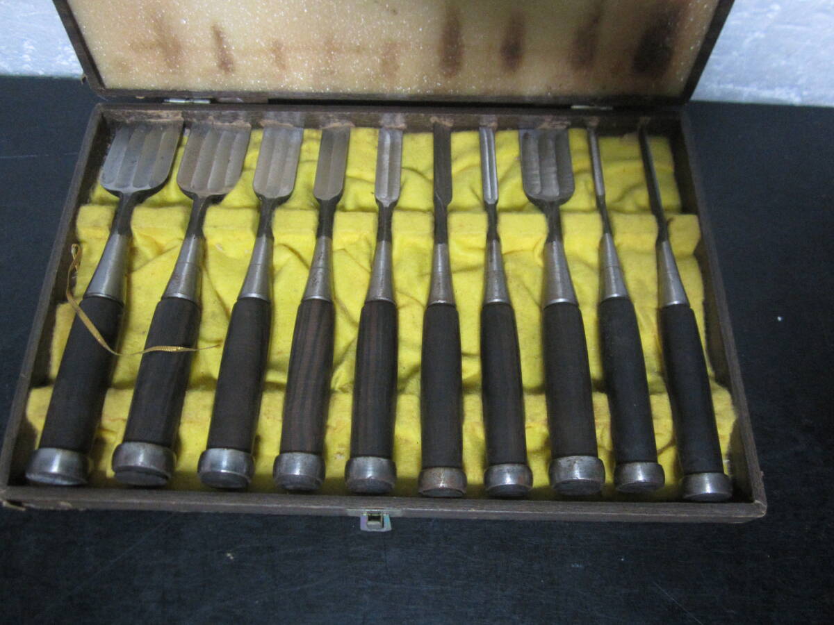 のみ ノミセット 黒檀 10本セット 未使用品 のみ ノミセット 黒檀 10本セット 未使用品
