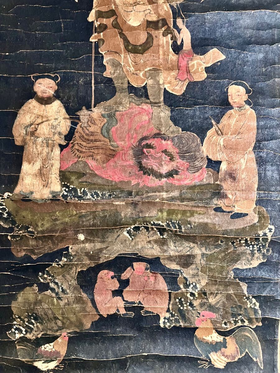掛軸-944 三尊仏 無落款 肉筆画 仏教絵画 絵画 - 絵画 - 絵画
