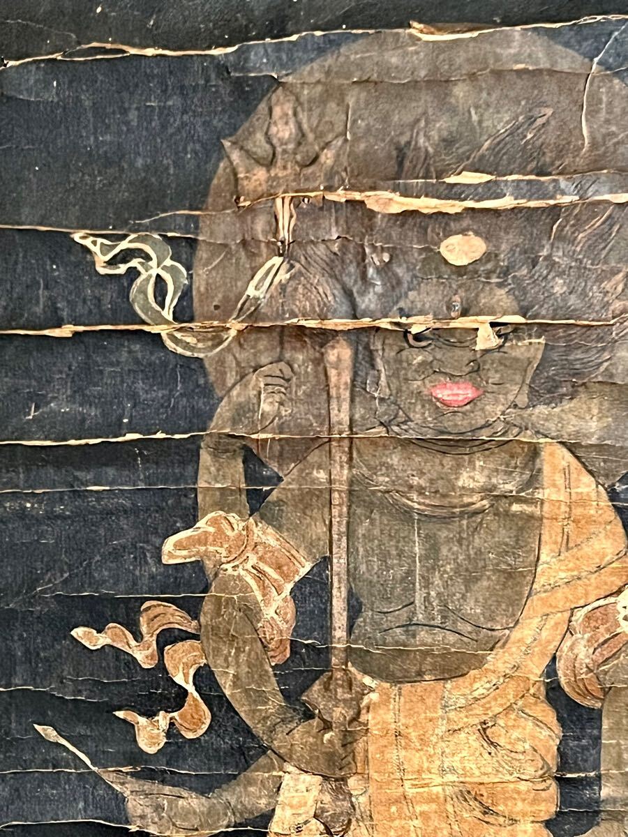 五】掛軸 古仏画 『青面金剛像』 紙本 江戸中期 享保十七年(1732