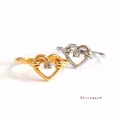 【日本制】Open Heart☆クリスタル＆ハートリング　リング2種?リングサイズ22種?寶石18種【　アメジスト　】。フリーチョイス！　