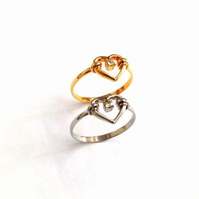 【日本制】Open Heart☆クリスタル＆ハートリング　リング2種?リングサイズ22種?寶石18種【　アメジスト　】。フリーチョイス！　