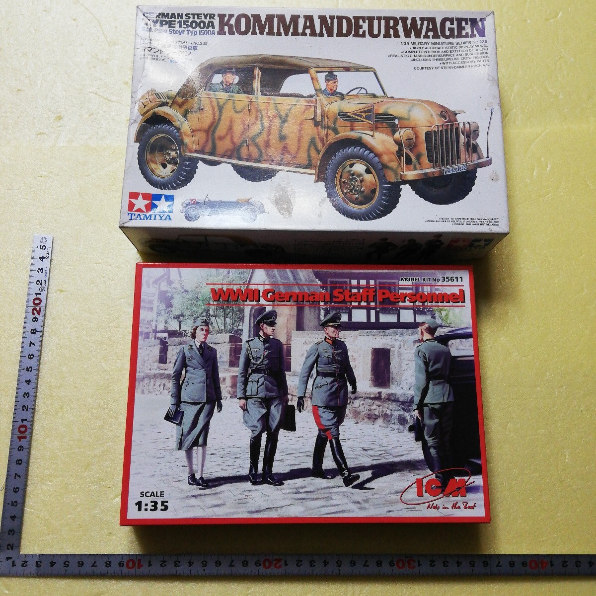 ☆地　1/35 タミヤ　田宮　コマンドワーゲン&ICM ドイツ軍将官と幕僚　セット　未組立