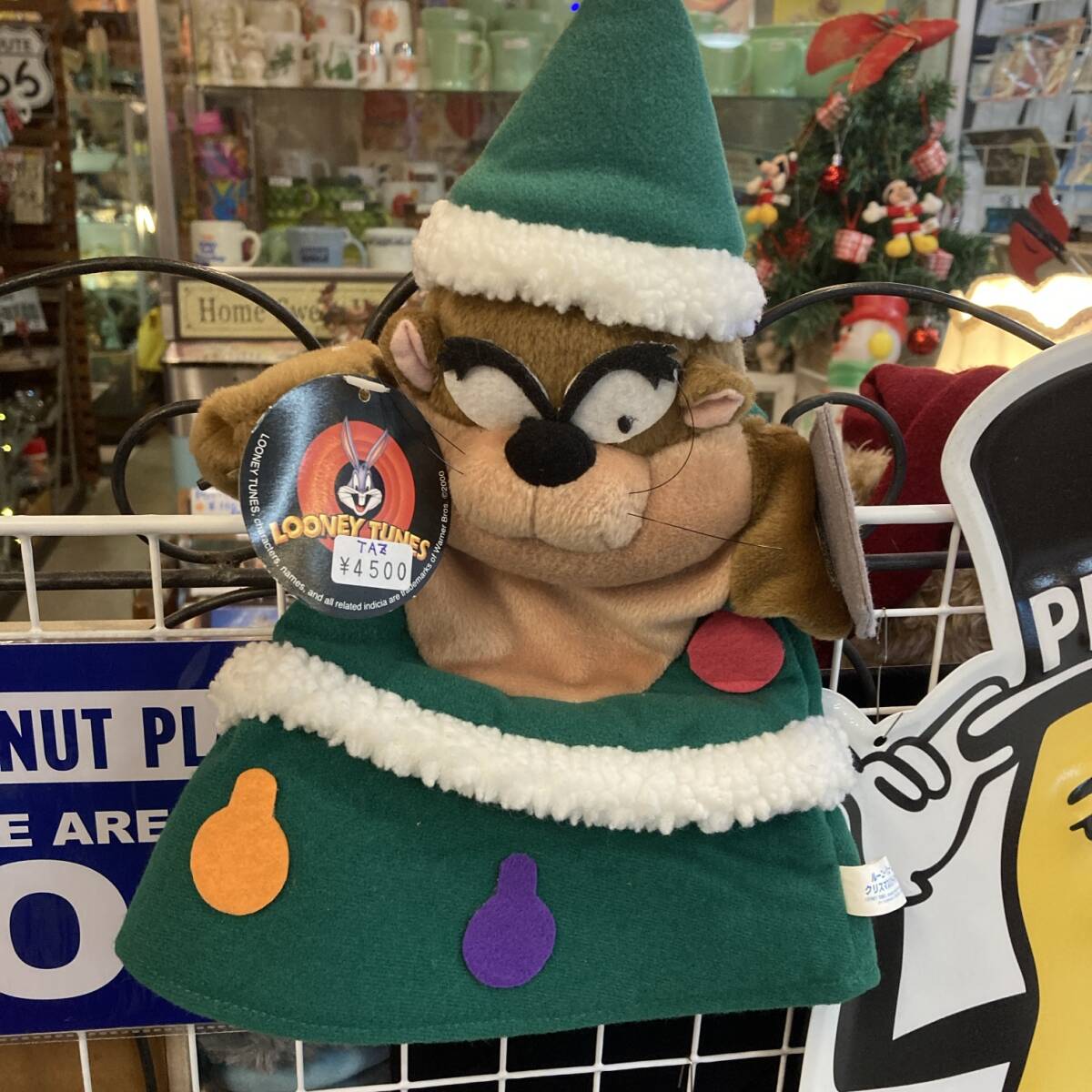 ヴィンテージ★ルーニートゥーンズ　TAZ　クリスマス　パペット　人形★タズ、レトロ