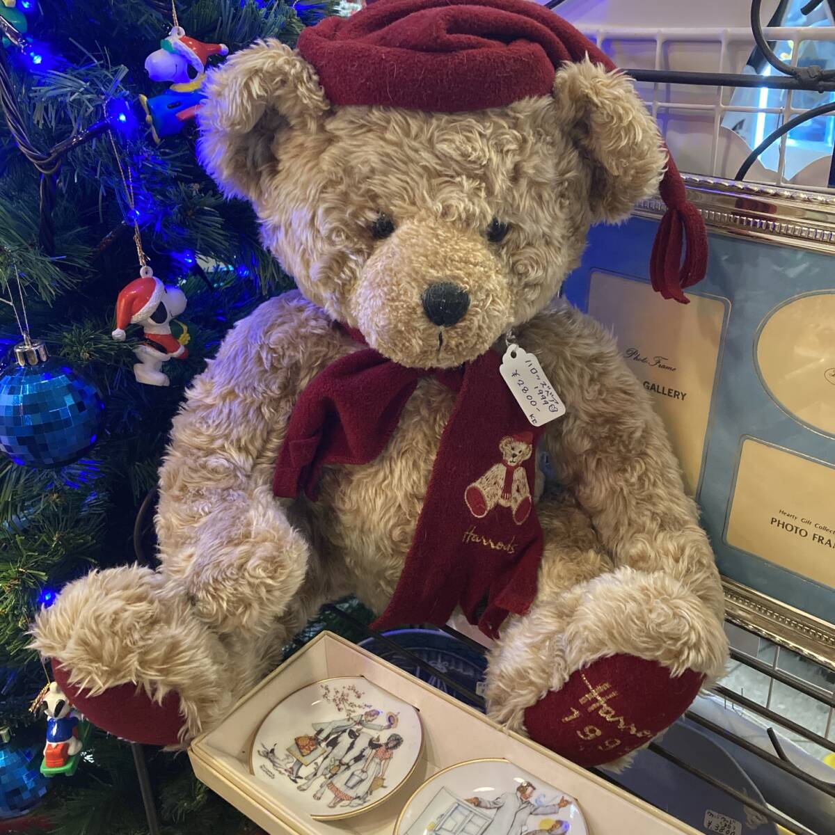ヴィンテージ★ハロッズ　1999年　イヤー　テディベア　ぬいぐるみ★クリスマス、くま、レトロ