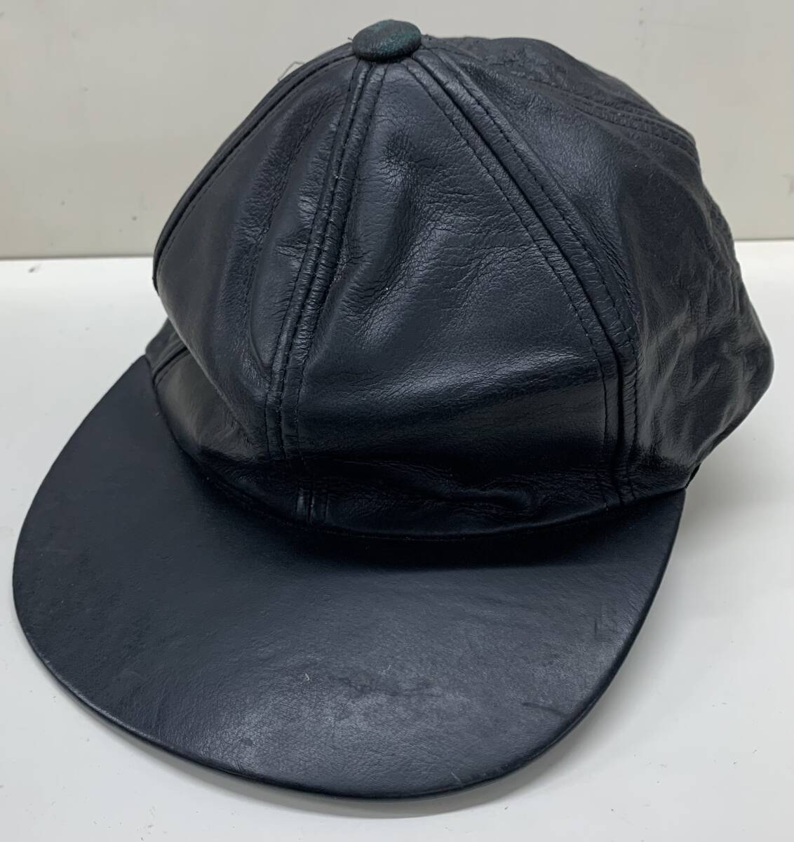 1980s 当時デッドストック 90s BBOY OG 　皮キャップ　LEATHER　OLDSCHOOL　 オールドスクール ヒップホップ BBOY　ヴィンテ