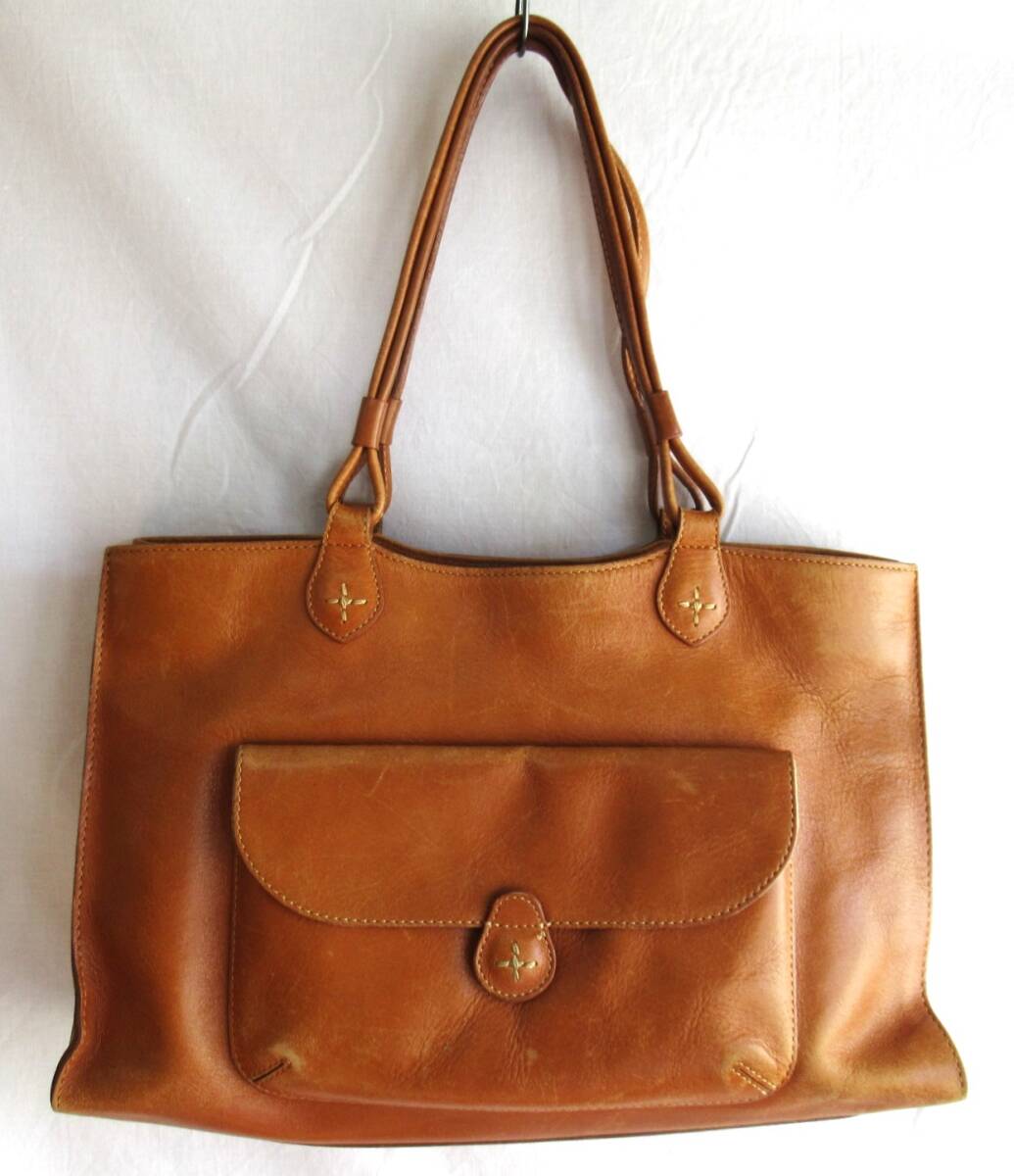MONTOWA【モントワ】 日本製 本革 トートバック 茶色 牛革_画像1
