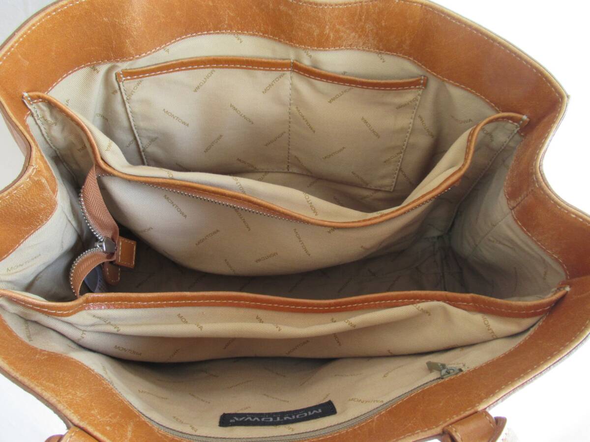 MONTOWA【モントワ】 日本製 本革 トートバック 茶色 牛革_画像8