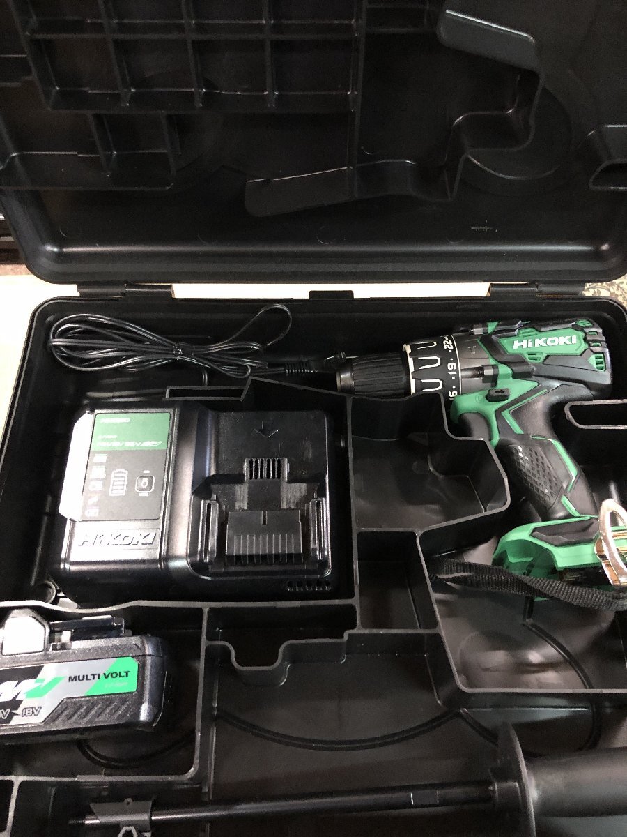 【中古美品】HiKOKI ハイコーキ 13mmコードレス振動ドライバドリル DV36DA バッテリ1個付 充電器付 ケース付