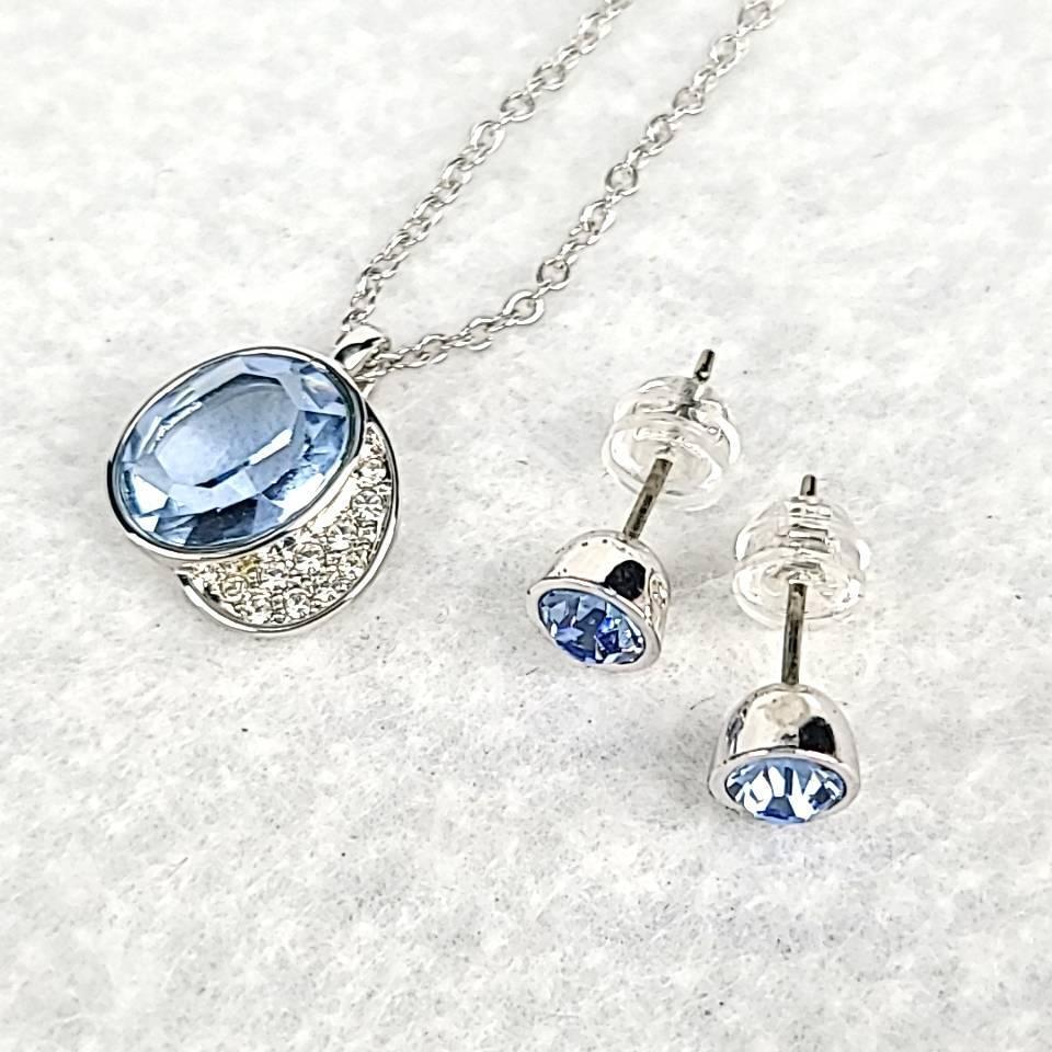 極美品 スワロフスキー SWAROVSKI Gloria Light Sapphire Set 極美品 スワロフスキー SWAROVSKI Gloria Light Sapphire Set