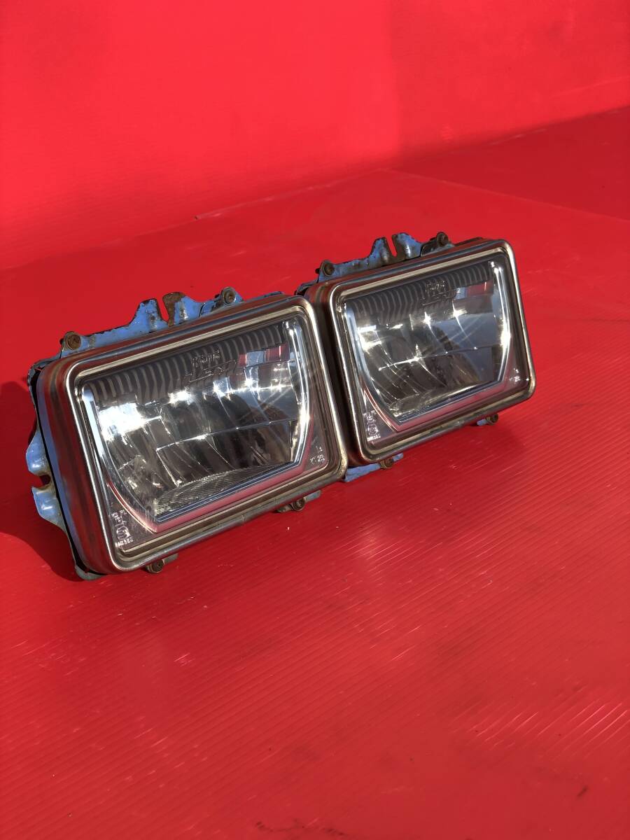 大型 トラック バス サロンバス 小糸 KOITO LED ヘッドライト左右 24V 角型 角目 24385 KOITO HALOGEN セット 動作OK Rei2161