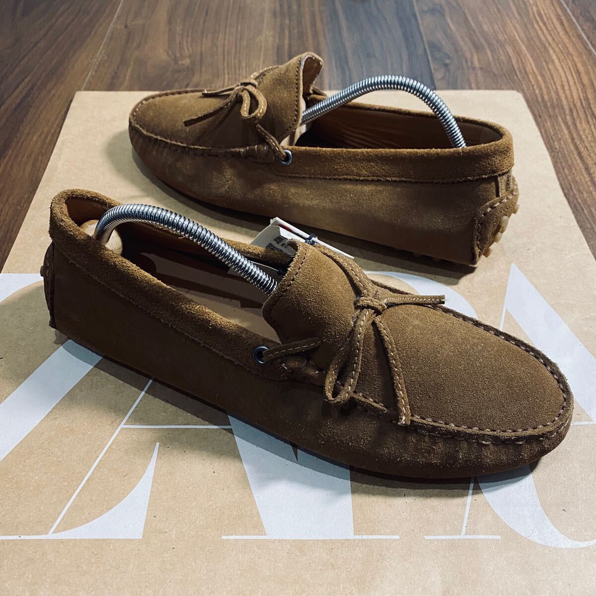 新品 ZARA 本革 ドライビングシューズ 26 0cm 40 BROWN SUEDE 新品 ZARA 本革 ドライビングシューズ 26 0cm 40 BROWN SUEDE