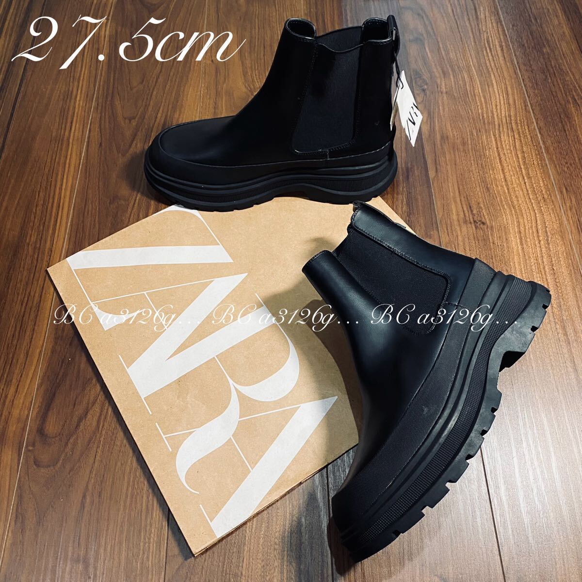 新品 ZARA CHUNKY CHELSEA BOOTS 27 5cm 43 BLACK メンズ ザラ 新品 ZARA CHUNKY CHELSEA BOOTS 27 5cm 43 BLACK メンズ ザラ