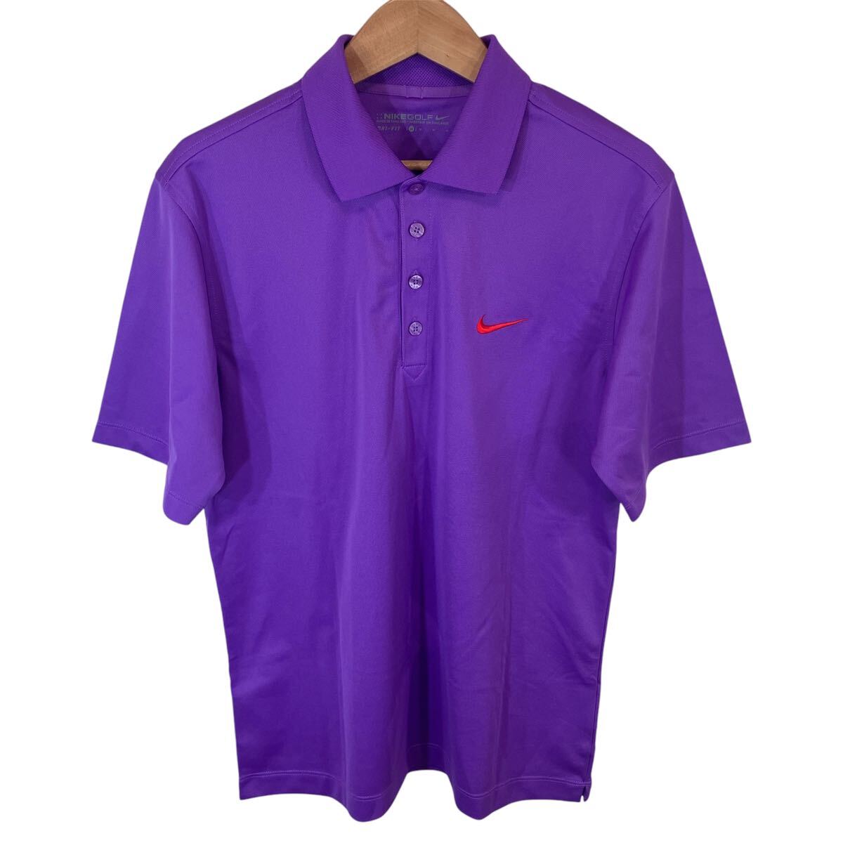 NIKE GOLF ナイキ　ゴルフ　men's メンズ　半袖　ポロシャツ　ショートスリーブ　スポーツ　ウェア　size:M collar:パープル系　