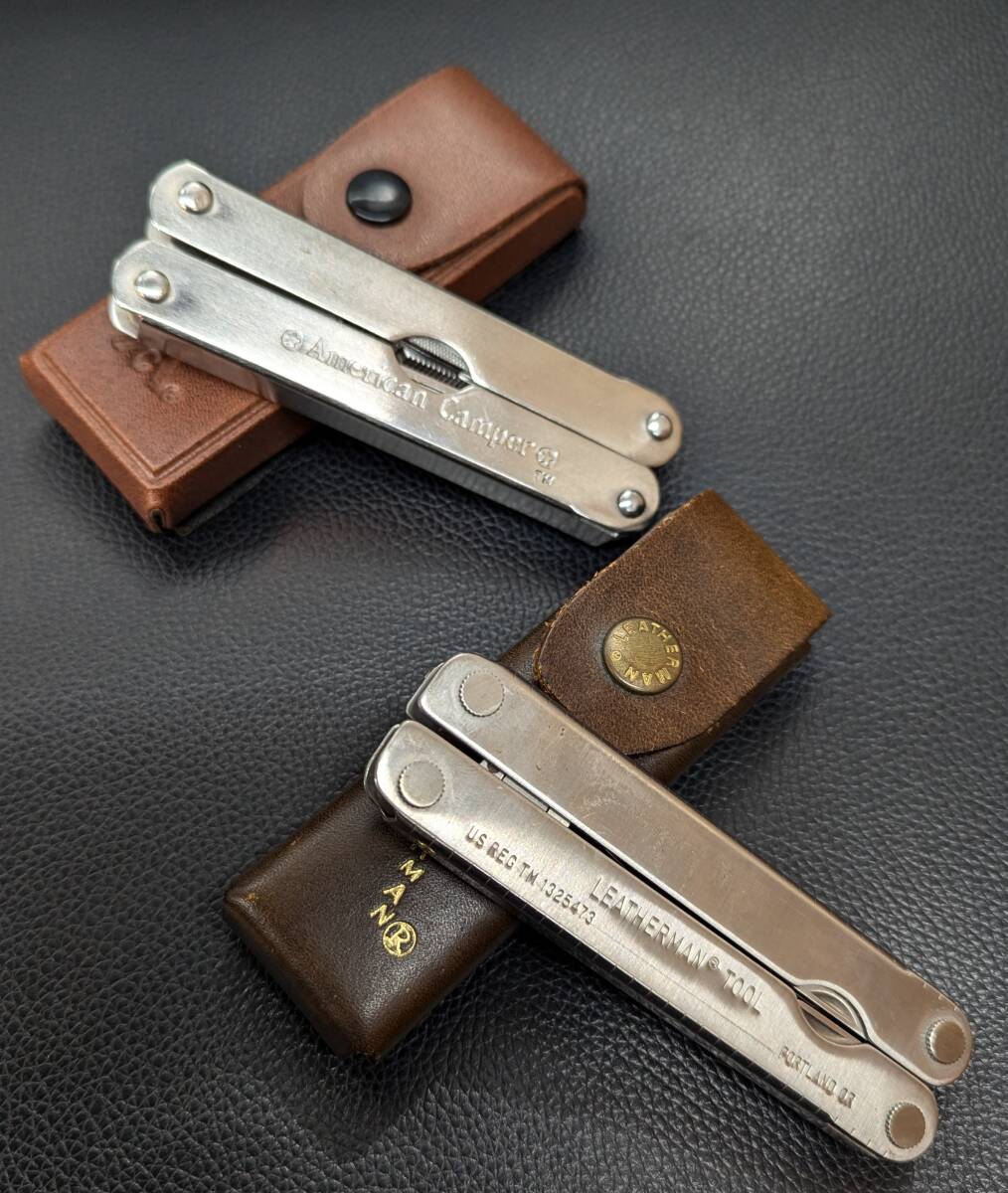 #4811 【サバイバルツールセット!!】 LEATHERMAN PSTⅡ 美品 レザーマン PST SUPERTOOL WAVE＆アメリカンキャンパー