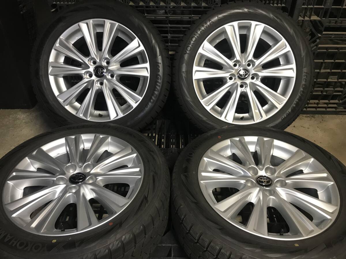 使用短いトヨタ30系後期 アルファード 純正 7.5j+45 235/50R18 ヨコハマアイスガードiG70 ヴェルファイアエスティマノアヴォクシークラウン