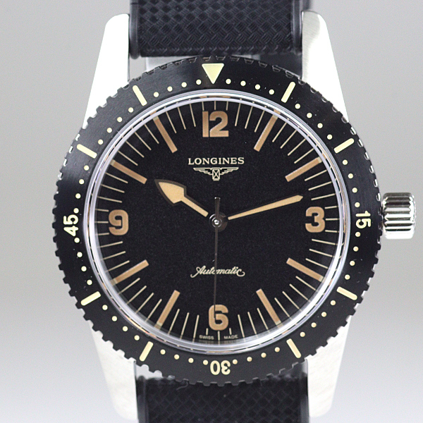 ロンジン LONGINES メンズ腕時計 ヘリテージ スキンダイバー L2.822.4 ブラック文字盤 自動巻き Sランク