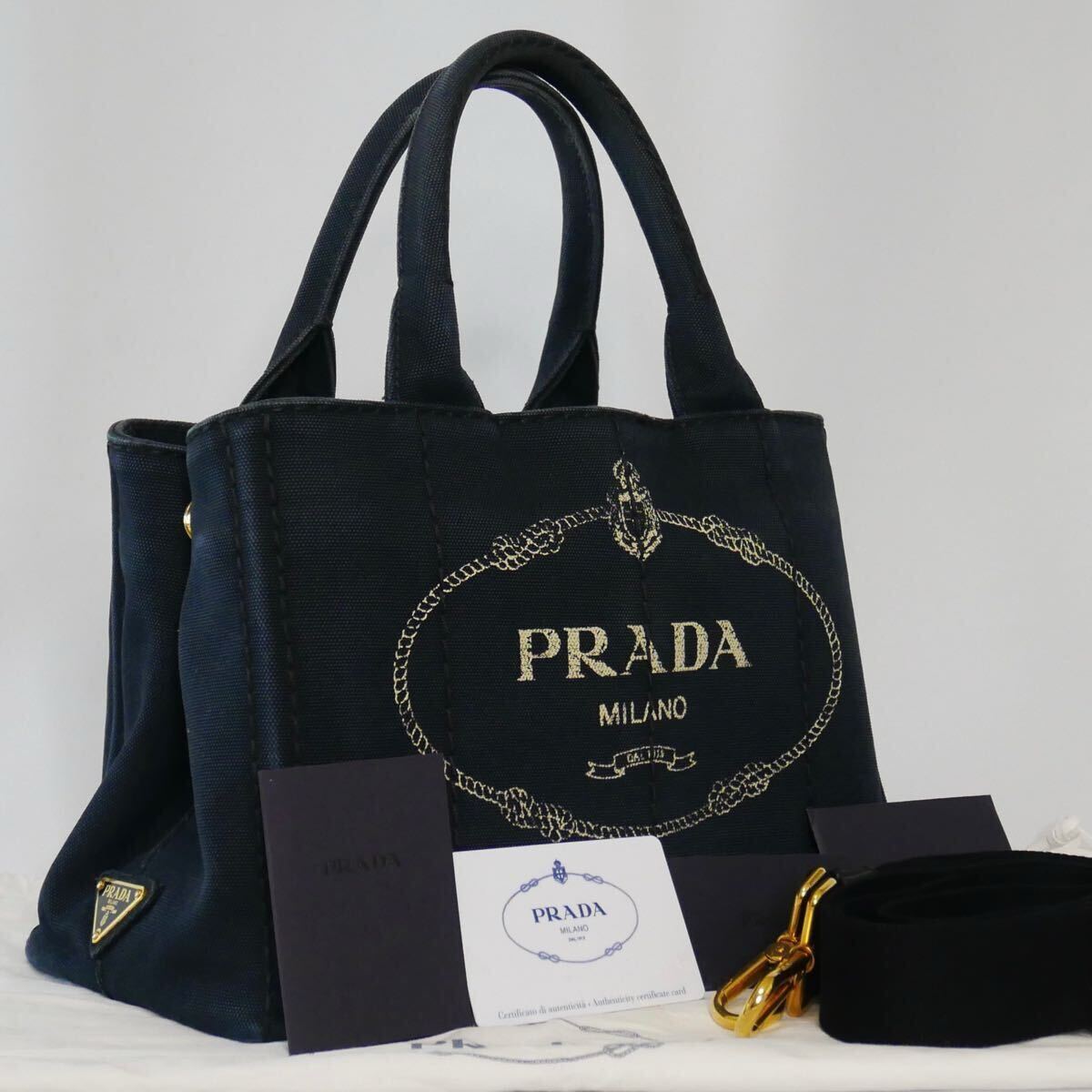 1円 □美品□ PRADA プラダ ロゴ カナパ キャンバス トート 1円 □美品□ PRADA プラダ ロゴ カナパ キャンバス トート