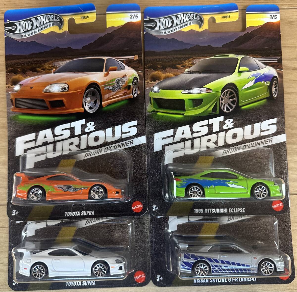 ホットウィール ワイルドスピード テーマアソート ブライアン4台セット スープラ エクリプス GT-R HotWheels ミニカー