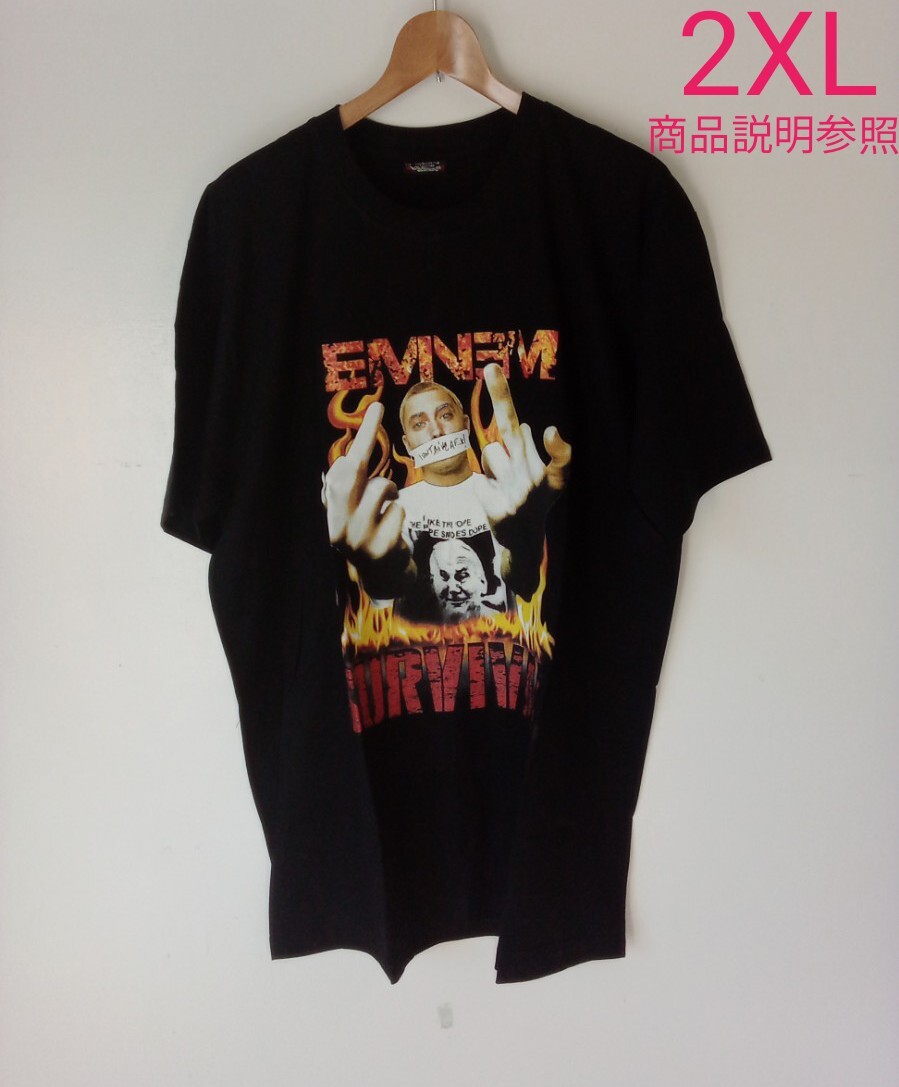 エミネム EMINEM 炎 中指 バンドTシャツ(2XL)ケ42