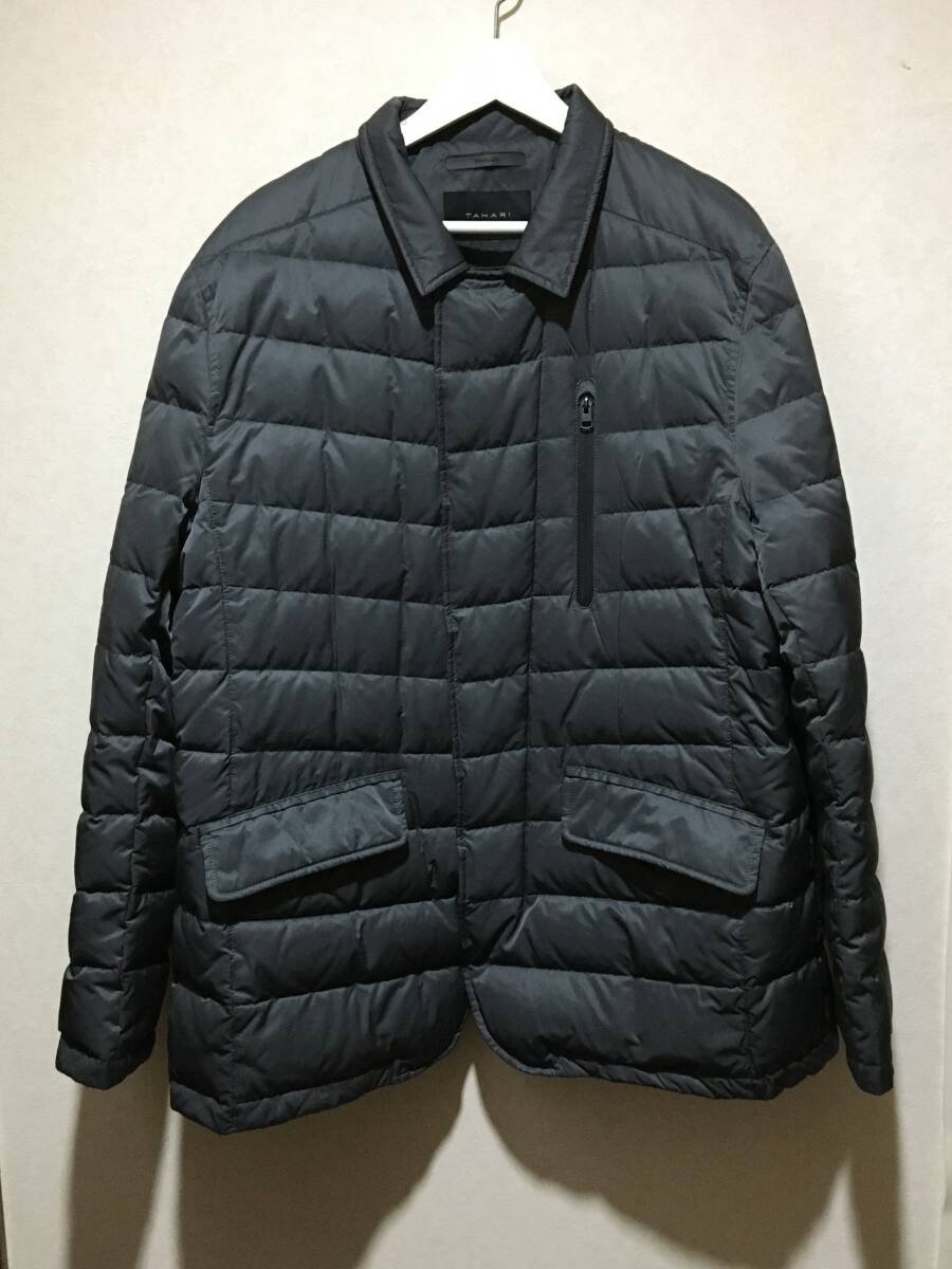 TAHARI タハリ ★ ダウン ハーフコート ブルゾン ジャケット チャコールグレー 極暖 XL