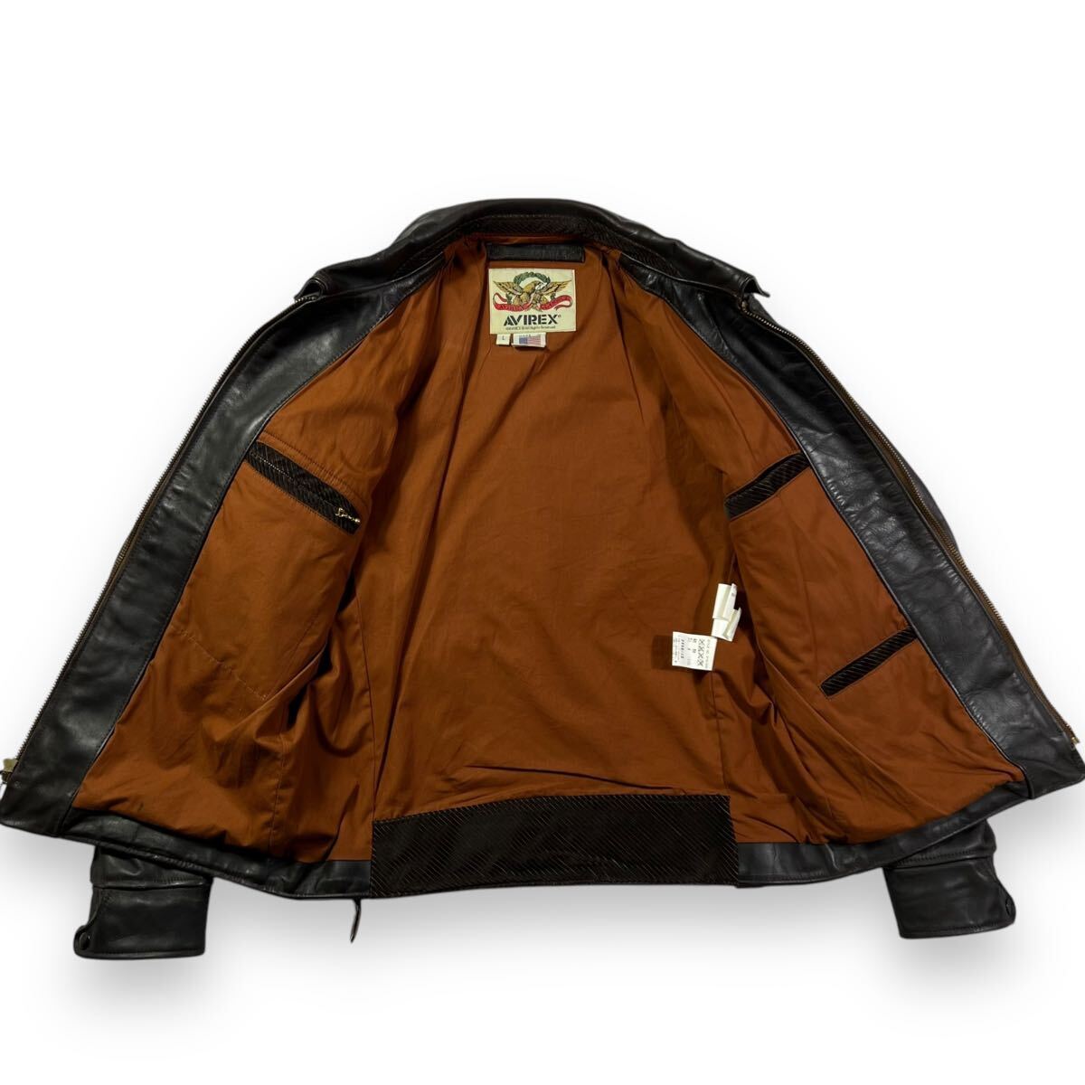 美品 90s AVIREX アヴィレックス 馬革 ホースハイド 本革 シングル 