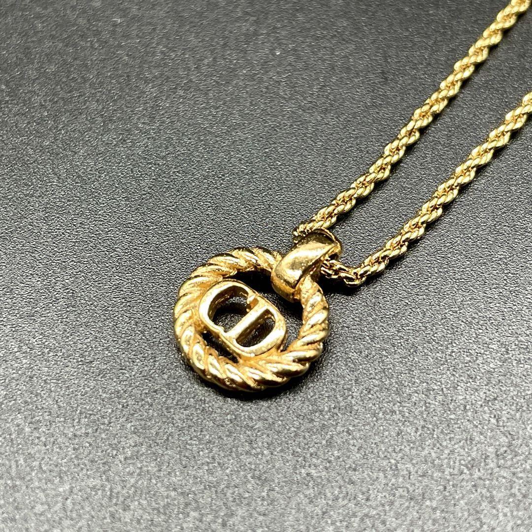 美品 Dior クリスチャンディオール ネックレス CDロゴ リーフ I6