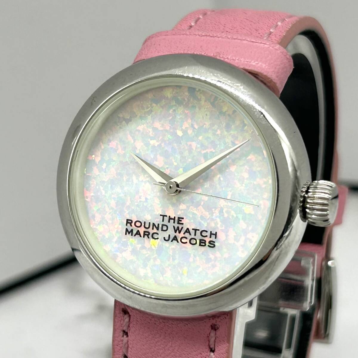 The Marc Jacobs ザ ラウンド ウォッチ 32mm レディース 腕時(shí)計(jì) クオーツ 電池交換済み ピンク レザー G1
