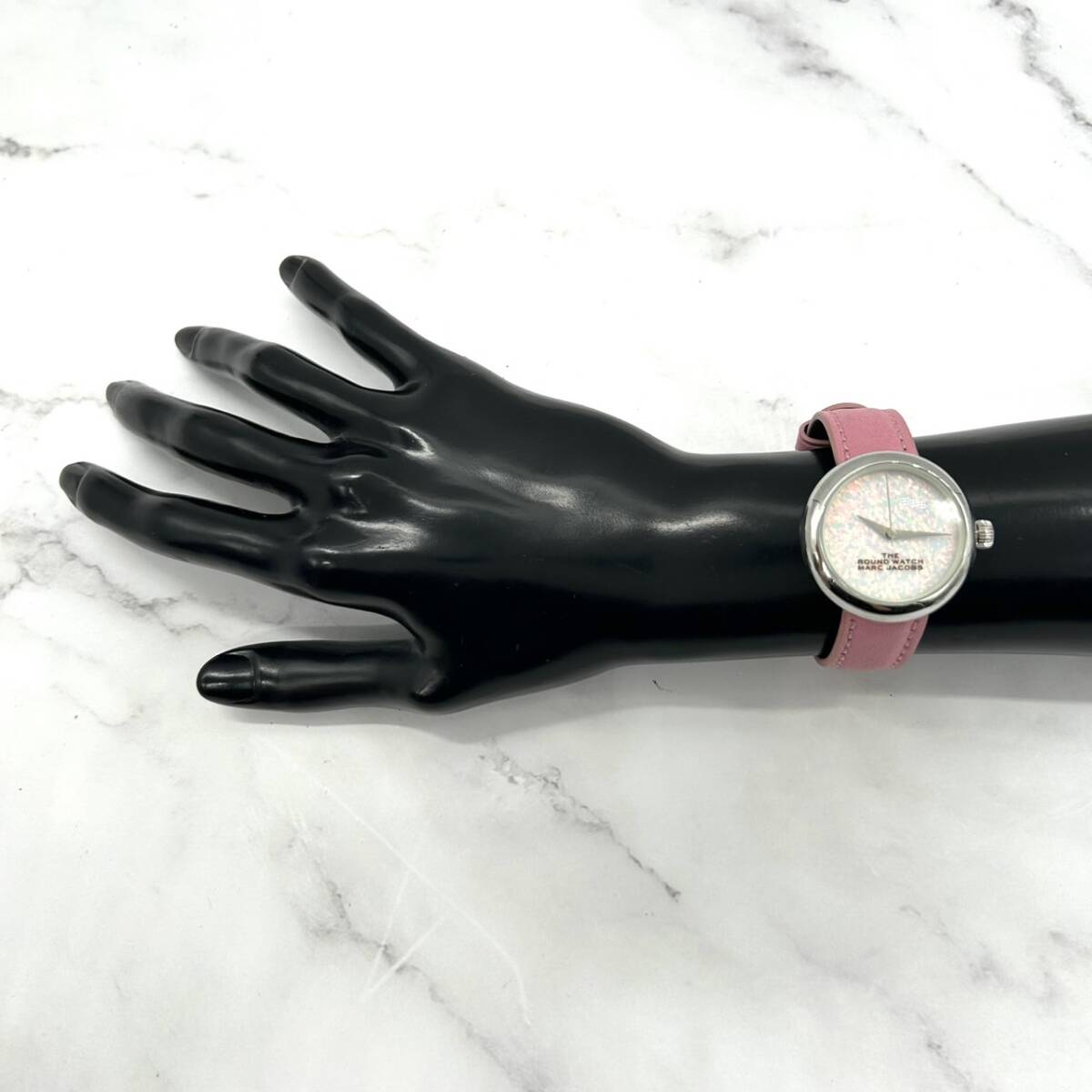 The Marc Jacobs ザ ラウンド ウォッチ 32mm レディース 腕時(shí)計(jì) クオーツ 電池交換済み ピンク レザー G1