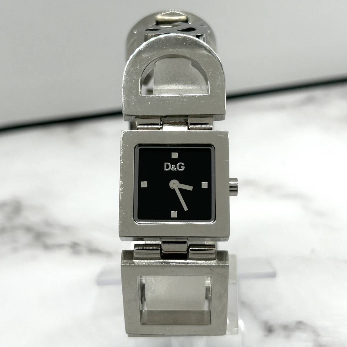 DOLCE&GABBANA D&G ドルチェアンドガッバーナ 時計 レディース シルバー ステンレス 新品電池交換済み アナログ 黒文字盤 G1