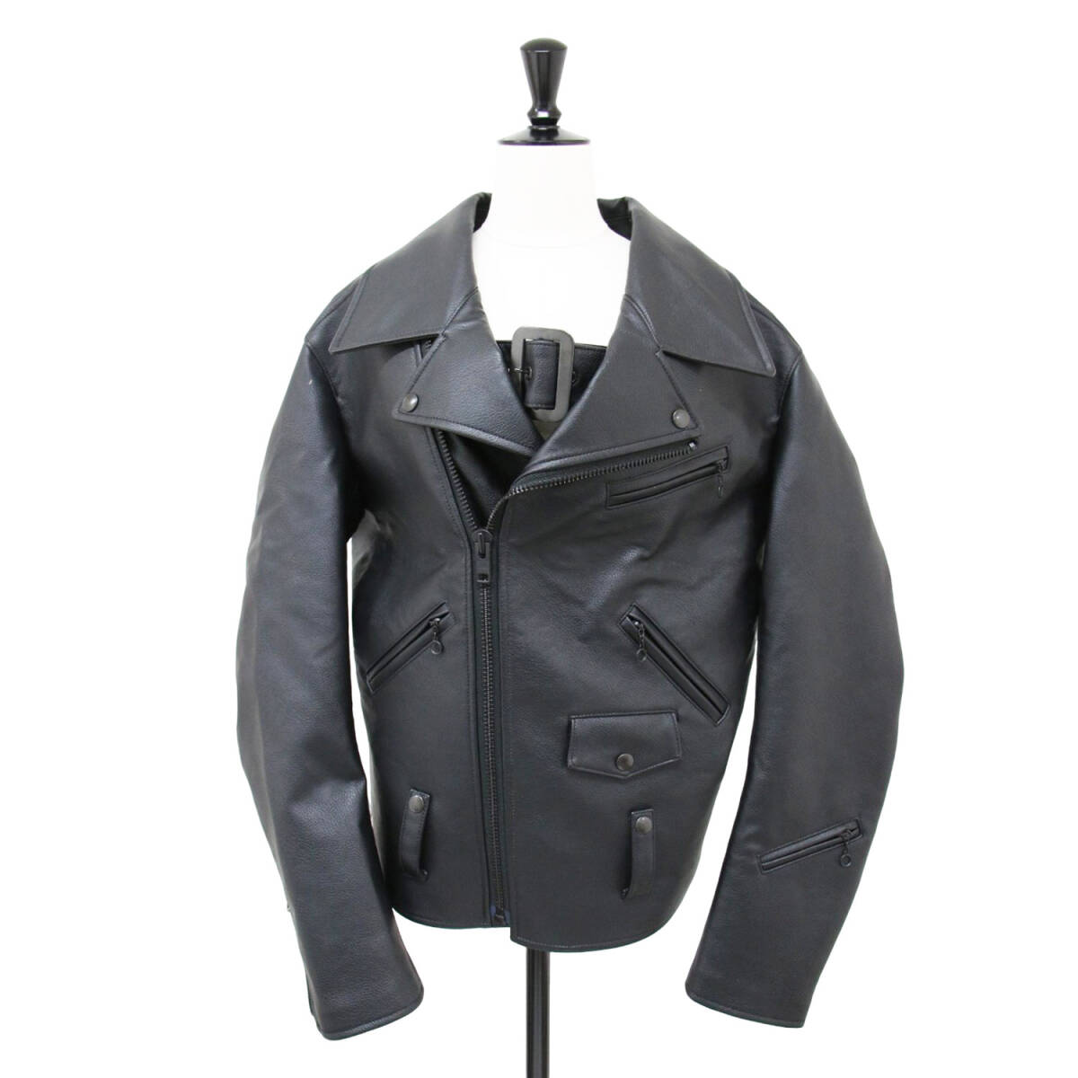 JUNYA WATANABE COMME des GARCONS ジャケット ブラック S 24春夏 フェイクレザー ライダースジャケット / ブルゾン ベルト エコレザー