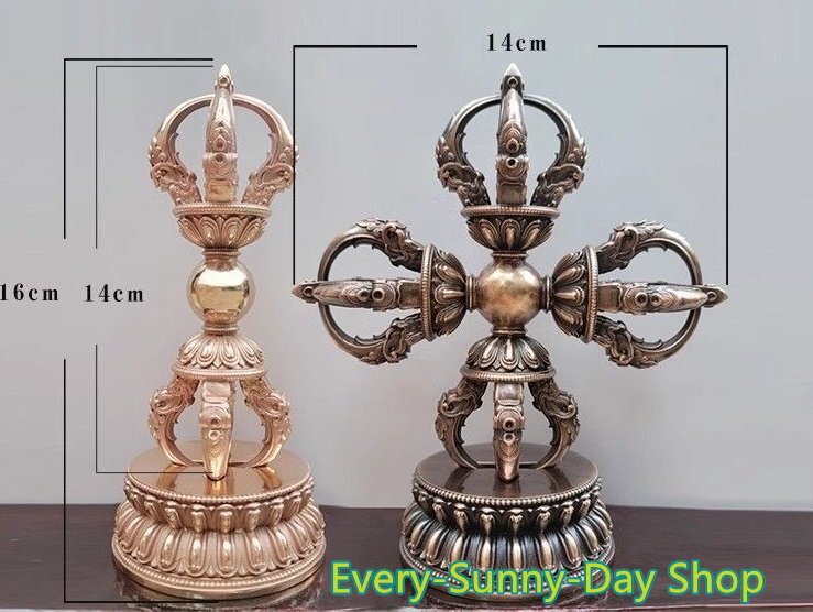 新作十字金剛杵密教法具 五鈷杵 十字羯磨 寺院仏具 台座付き 14CM 新作十字金剛杵密教法具 五鈷杵 十字羯磨 寺院仏具 台座付き 14CM