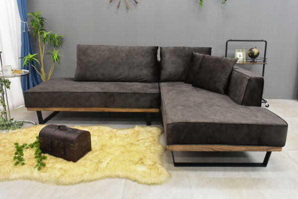 新品 カウチソファー上品ベロア生地3人掛け BR色 ファブリック3Pソファ布製 北欧モダンおしゃれ家具リビング激安:ST16Y04-KC