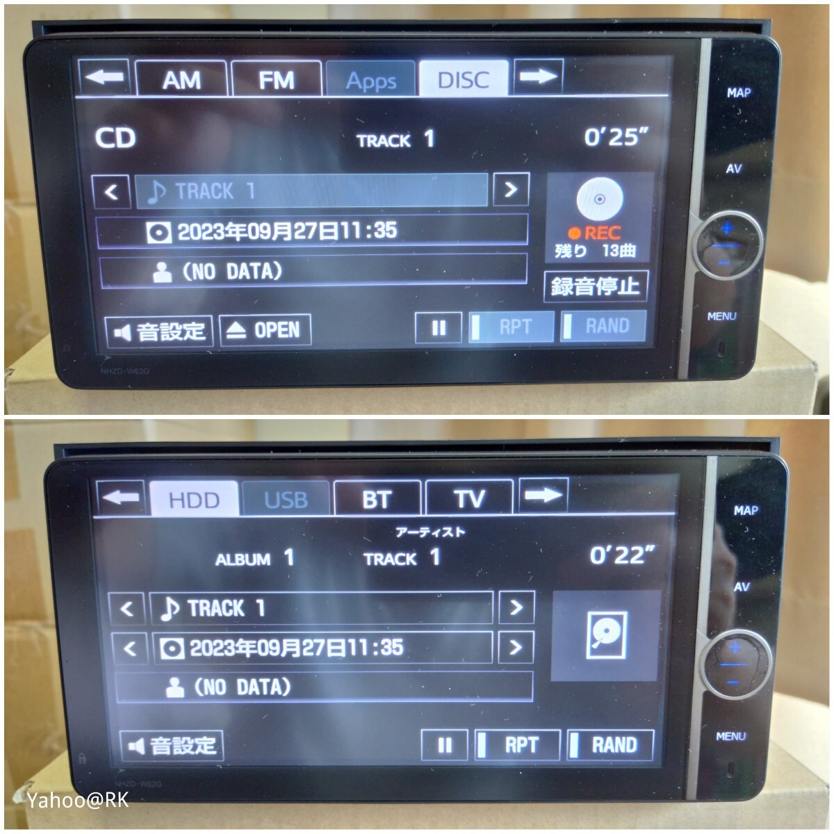 トヨタ純正ナビ 型式 NHZD-W62G DVD再生 テレビ フルセグ SD