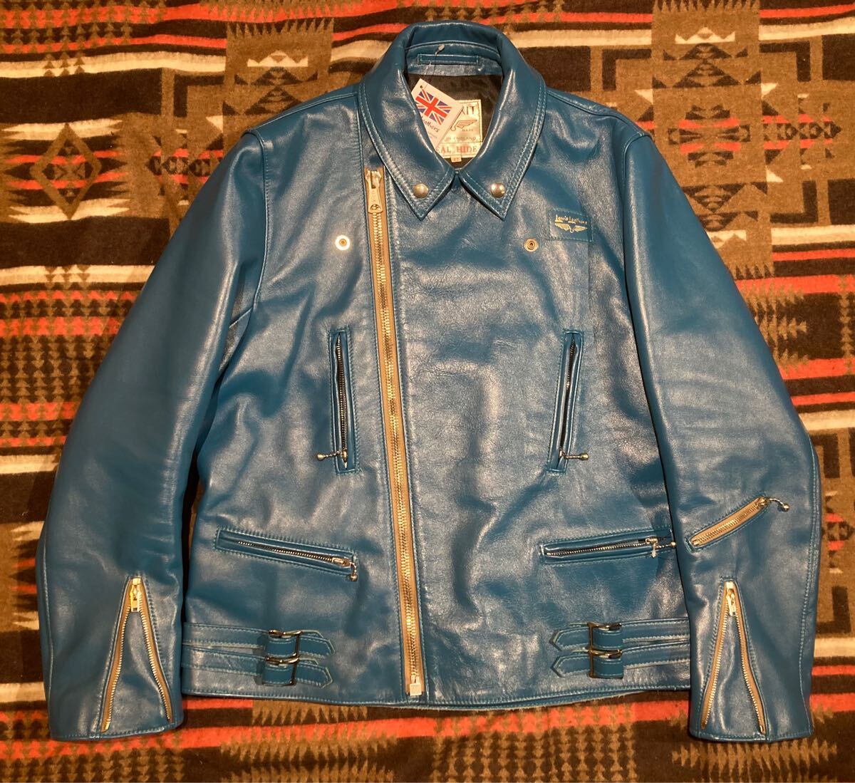 値段交渉可‼ 80s ターコイズブルー echtes leder ドイツ製 70 値段交渉可‼ 80s ターコイズブルー echtes leder ドイツ製 70