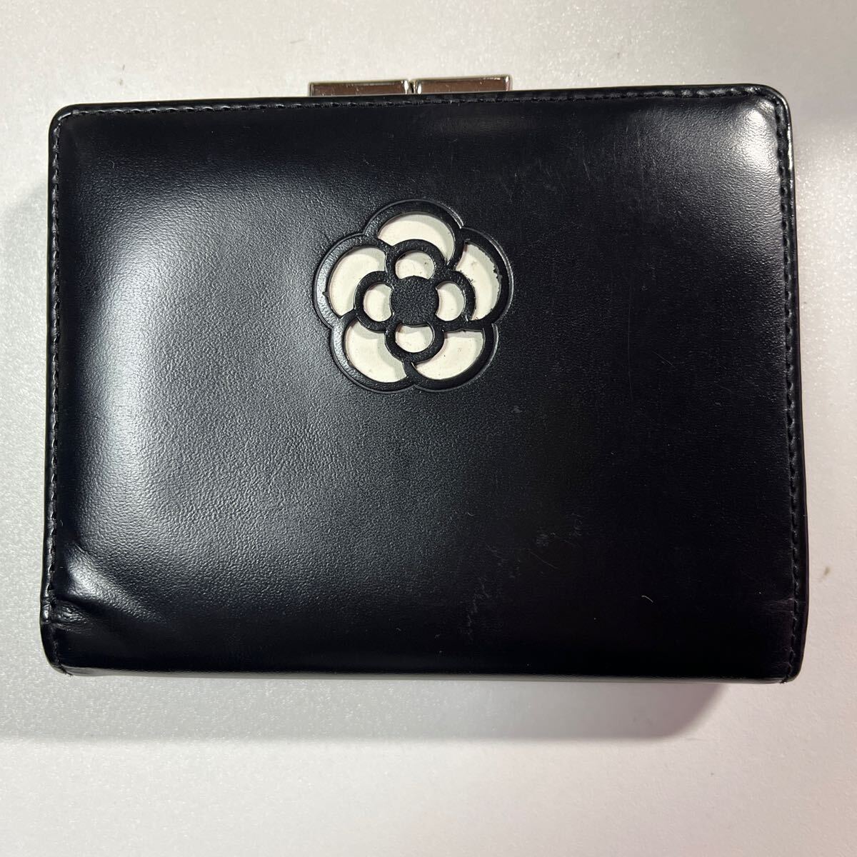 CDATHAS 二つ折り財布 がま口 ブラック レザー ウォレット レディース　ブランド　クレイサス