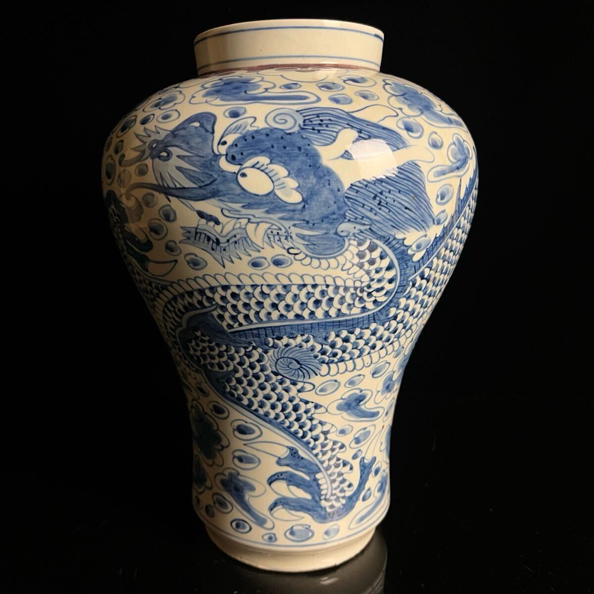 朝鮮美術 李朝 高麗白磁 染付 花文 壺 C R7992C - 工芸品 朝鮮美術 李朝 高麗白磁 染付 花文 壺 C R7992C - 工芸品