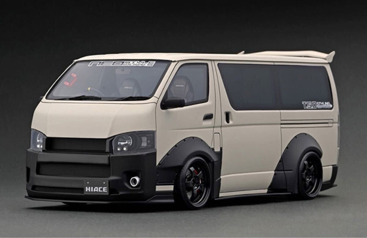 イグニッションモデル 1/18 T・S・D WORKS HIACE Matte Sand Beige With Roof Rack TSDWORKS ハイエース IG2811